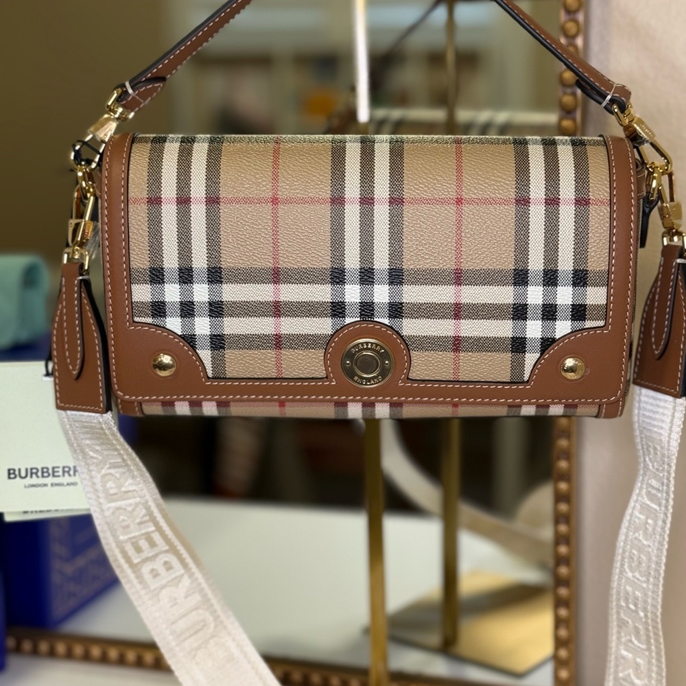 NWT Burberry Tan and Brown Bag - Picture 2 of 14